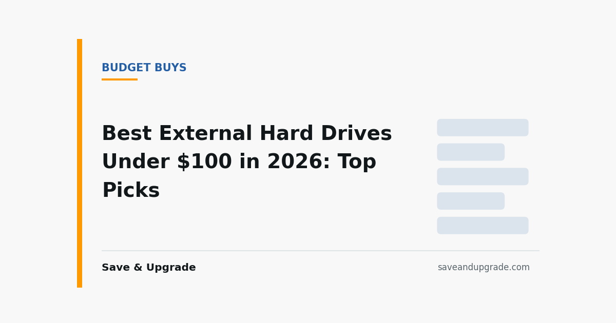 Best External Hard Drives Under $100 in 2026: Top Picks — Save & Upgrade
